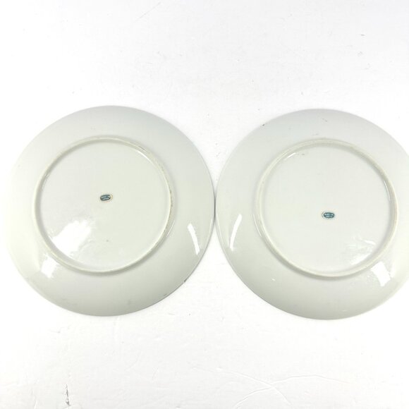 Vintage Blue White Currier & Ives “Old Homestead in Winter” Japan Plate Set of 2 - Picture 4 of 7